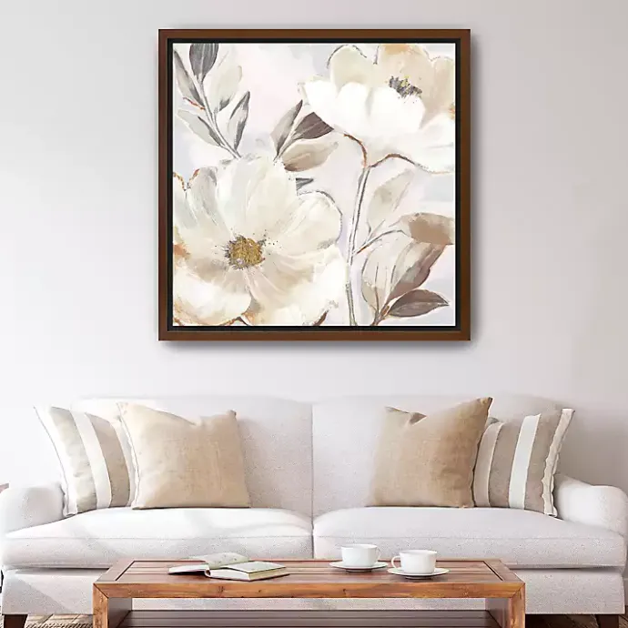 Sale Kirklands Home Whisper White Florals Framed Canvas Art Print