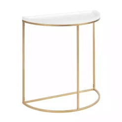 Online Kirklands Home & Gold Half Moon Dorrah Accent Table White