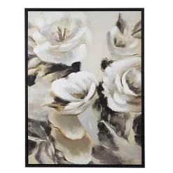 Hot Kirklands Home White & Gray Garden Flowers Framed Canvas Print