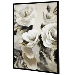 Hot Kirklands Home White & Gray Garden Flowers Framed Canvas Print