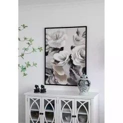 Hot Kirklands Home White & Gray Garden Flowers Framed Canvas Print