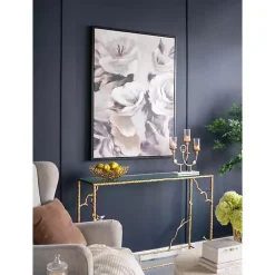 Hot Kirklands Home White & Gray Garden Flowers Framed Canvas Print