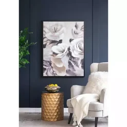 Hot Kirklands Home White & Gray Garden Flowers Framed Canvas Print