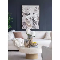 Hot Kirklands Home White & Gray Garden Flowers Framed Canvas Print