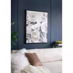 Hot Kirklands Home White & Gray Garden Flowers Framed Canvas Print