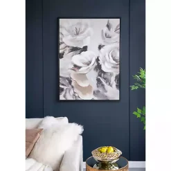 Hot Kirklands Home White & Gray Garden Flowers Framed Canvas Print