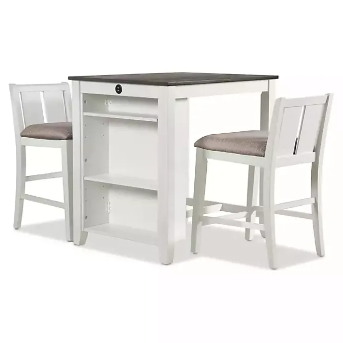 Hot Kirklands Home & Gray Wood Kayla Counter Height 3-pc. Set White