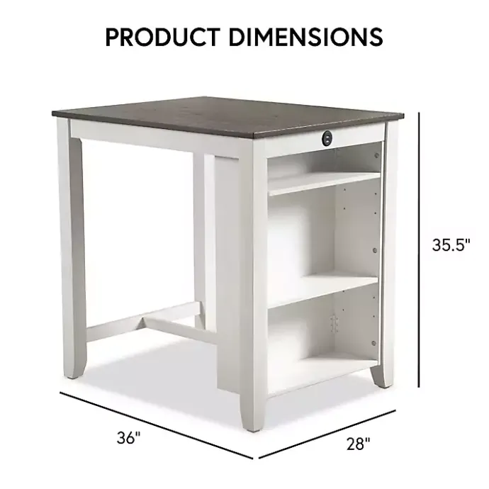 Hot Kirklands Home & Gray Wood Kayla Counter Height 3-pc. Set White