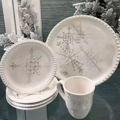 Best Kirklands Home White & Silver Snowflake Christmas Mugs, Set of 4