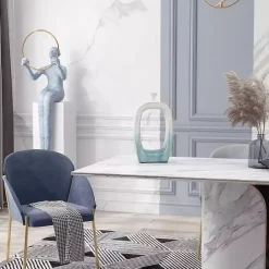 Outlet Kirklands Home White & Turquoise Ceramic Cut-Out Vase, 18 in.