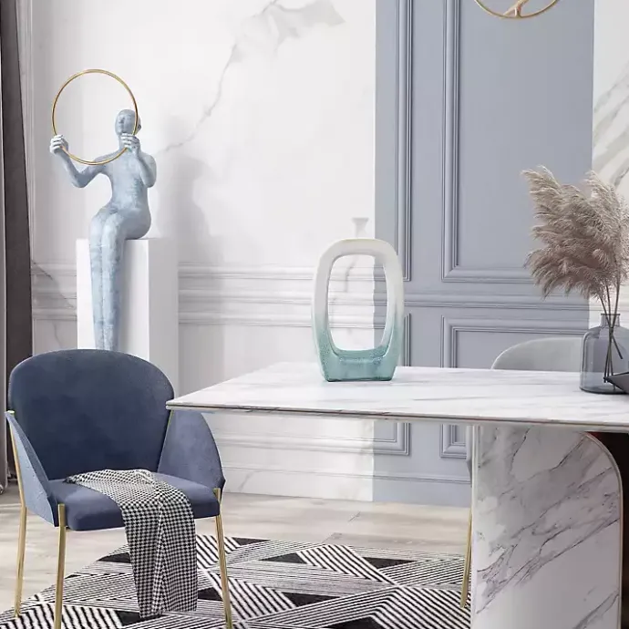 Outlet Kirklands Home White & Turquoise Ceramic Cut-Out Vase, 18 in.