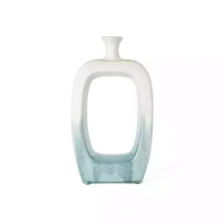 Discount Kirklands Home White & Turquoise Ceramic Cut-Out Vase, 14 in.