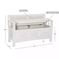 Best Kirklands Home White and Beige Carlton Storage Bench