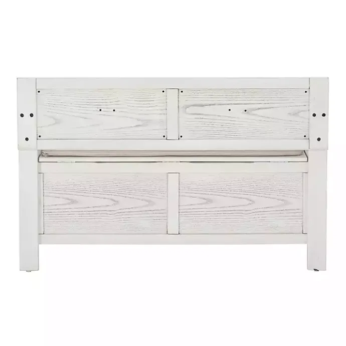 Best Kirklands Home White and Beige Carlton Storage Bench