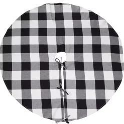 Clearance Kirklands Home White and Black Buffalo Check Tree Skirt, 72 in.