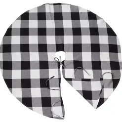 Clearance Kirklands Home White and Black Buffalo Check Tree Skirt, 72 in.