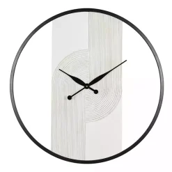 Best Kirklands Home White and Black Carved Open Wall Clock