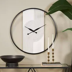Best Kirklands Home White and Black Carved Open Wall Clock