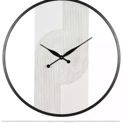 Best Kirklands Home White and Black Carved Open Wall Clock
