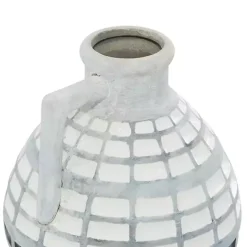 Sale Kirklands Home White and Black Checkered Ceramic Vases, Set of 2