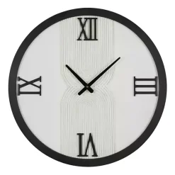 Hot Kirklands Home White and Black Modern Wall Clock
