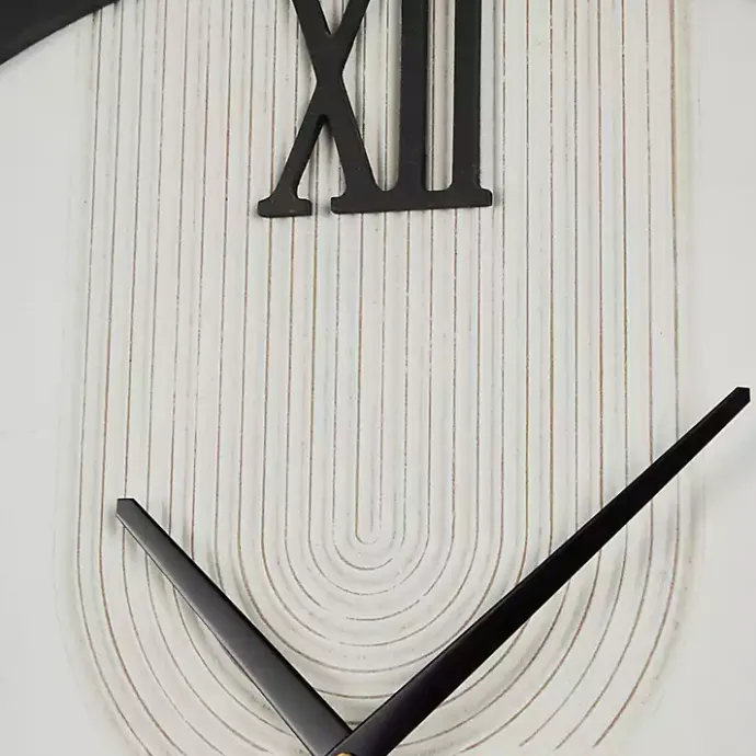Hot Kirklands Home White and Black Modern Wall Clock