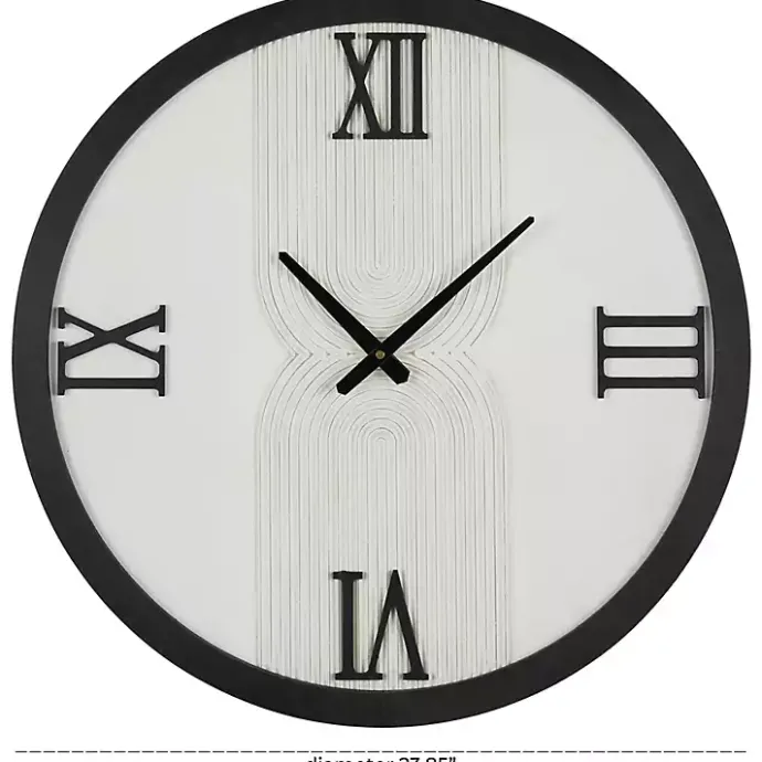 Hot Kirklands Home White and Black Modern Wall Clock