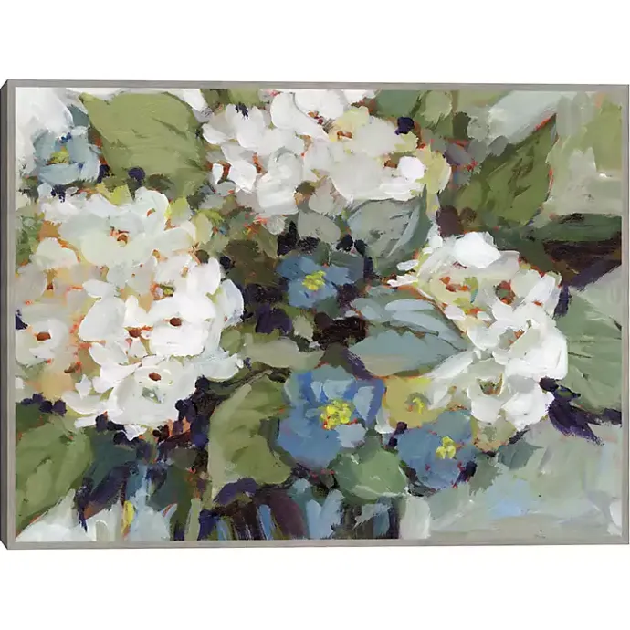 Outlet Kirklands Home White and Blue Hydrangeas Framed Canvas Art Print