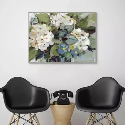 Outlet Kirklands Home White and Blue Hydrangeas Framed Canvas Art Print