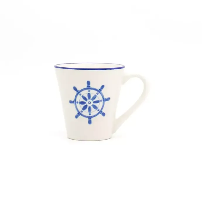 Best Kirklands Home White and Blue Nautical Mugs, Set of 4