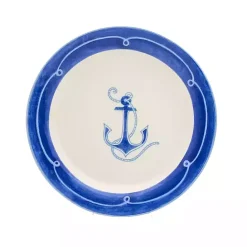 Discount Kirklands Home White and Blue Nautical Salad Plate Set, Set of 4