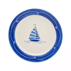 Discount Kirklands Home White and Blue Nautical Salad Plate Set, Set of 4