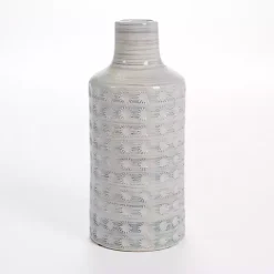 Online Kirklands Home White and Blue Starburst Porcelain Vase