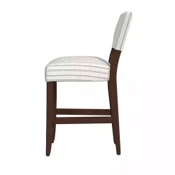 Hot Kirklands Home White and Blue Striped Dark Walnut Counter Stool