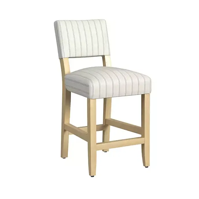 Online Kirklands Home and Blue Striped Natural Counter Stool White