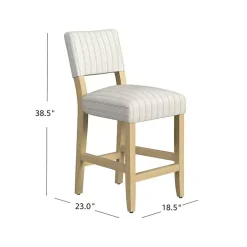 Online Kirklands Home and Blue Striped Natural Counter Stool White