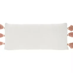 Best Kirklands Home White and Blush Braided Stripe Lumbar Pillow