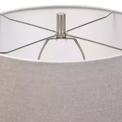 Sale Kirklands Home White and Brown Distressed Stripe Table Lamp Gray