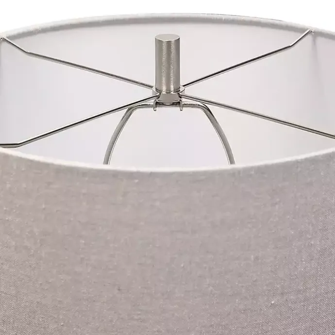 Sale Kirklands Home White and Brown Distressed Stripe Table Lamp Gray