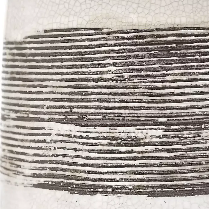 Sale Kirklands Home White and Brown Distressed Stripe Table Lamp Gray