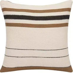 Online Kirklands Home White and Brown Striped Pillow