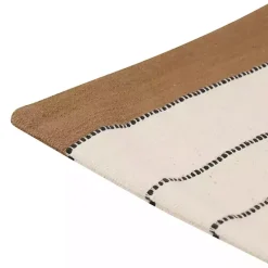 Online Kirklands Home White and Brown Striped Pillow