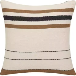 Online Kirklands Home White and Brown Striped Pillow