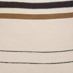 Online Kirklands Home White and Brown Striped Pillow