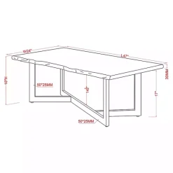 Online Kirklands Home White and Dark Oak Wood Live Edge Coffee Table Brown