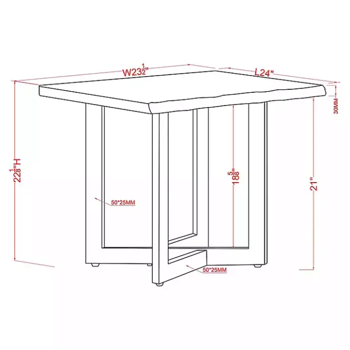 Best Kirklands Home White and Dark Oak Wood Live Edge Accent Table Brown