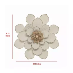 Best Kirklands Home and Gold Metal Flower Small Wall Plaque White