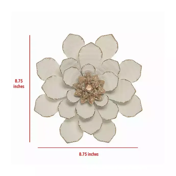 Best Kirklands Home and Gold Metal Flower Small Wall Plaque White