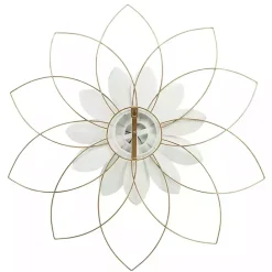 Online Kirklands Home White and Gold Metal Flower Wall Plaque