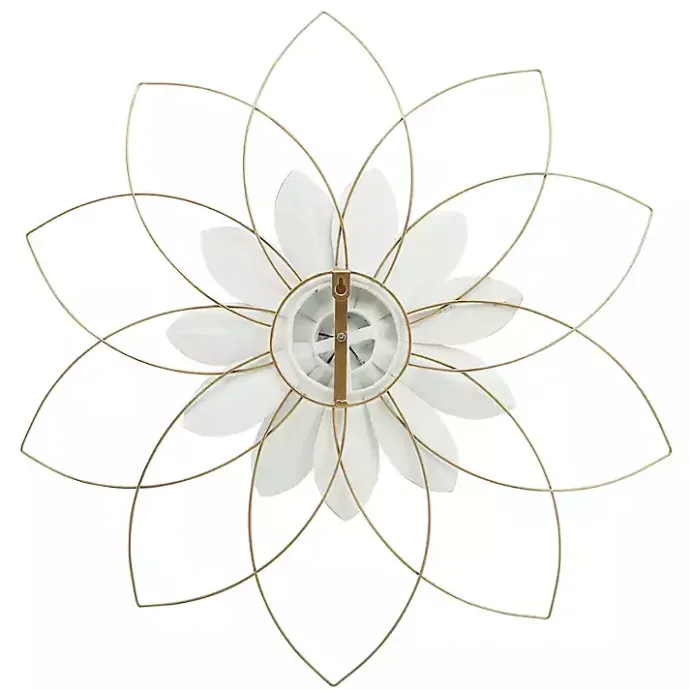 Online Kirklands Home White and Gold Metal Flower Wall Plaque